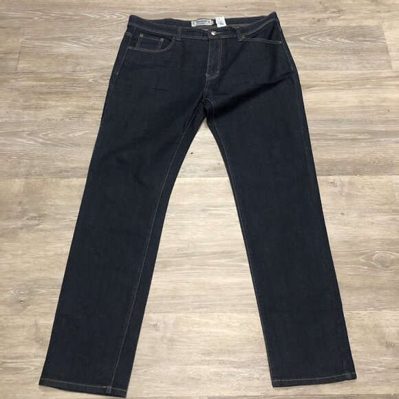 Akademiks Jeanius Jeans Mens Size 40x34 Navy Blue Denim Baggy Skater Hip Hop Y2K - Picture 2 of 6